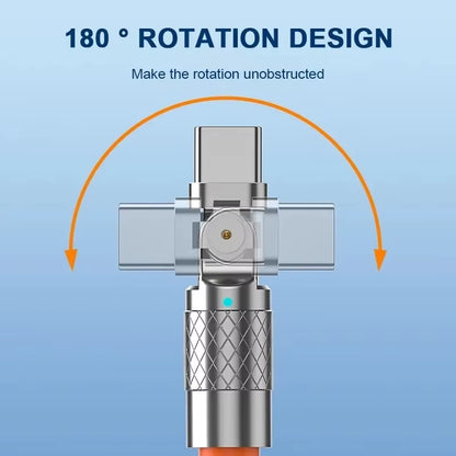 120W 7A Fast Charging USB Type-C Cable with 180 Degree Rotating Bend Game Cable Suitable for Xiaomi Phone Charger USB C Cable